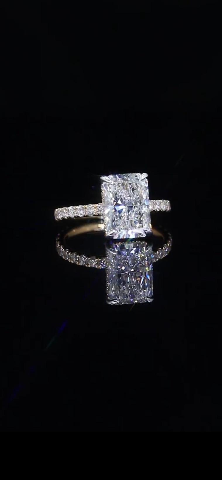 Radiant Cut Diamond "Aubrey" Engagement Ring – 4.29 TCW | 14K Yellow Gold