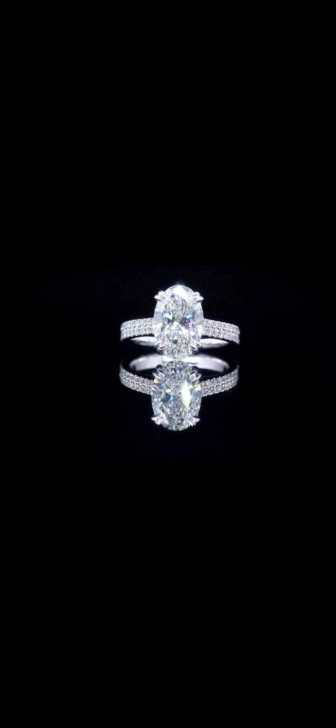 Custom Elle 4.06ct Oval Diamond Engagement Ring – 14k White Gold (Size 7.5, IGI Certified)