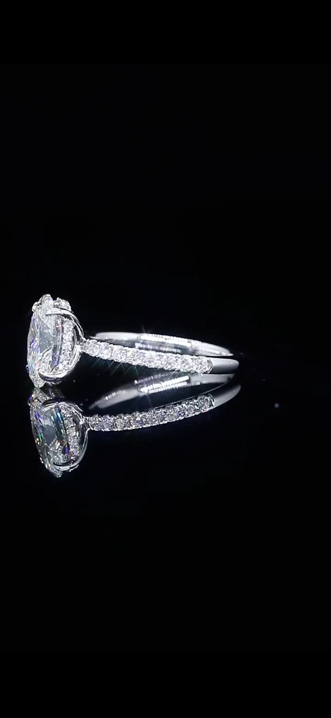 Diamond Engagement Ring 3.05 Carat Oval 14K White Gold with Hidden Halo ( Approx. 4.09 TCW)
