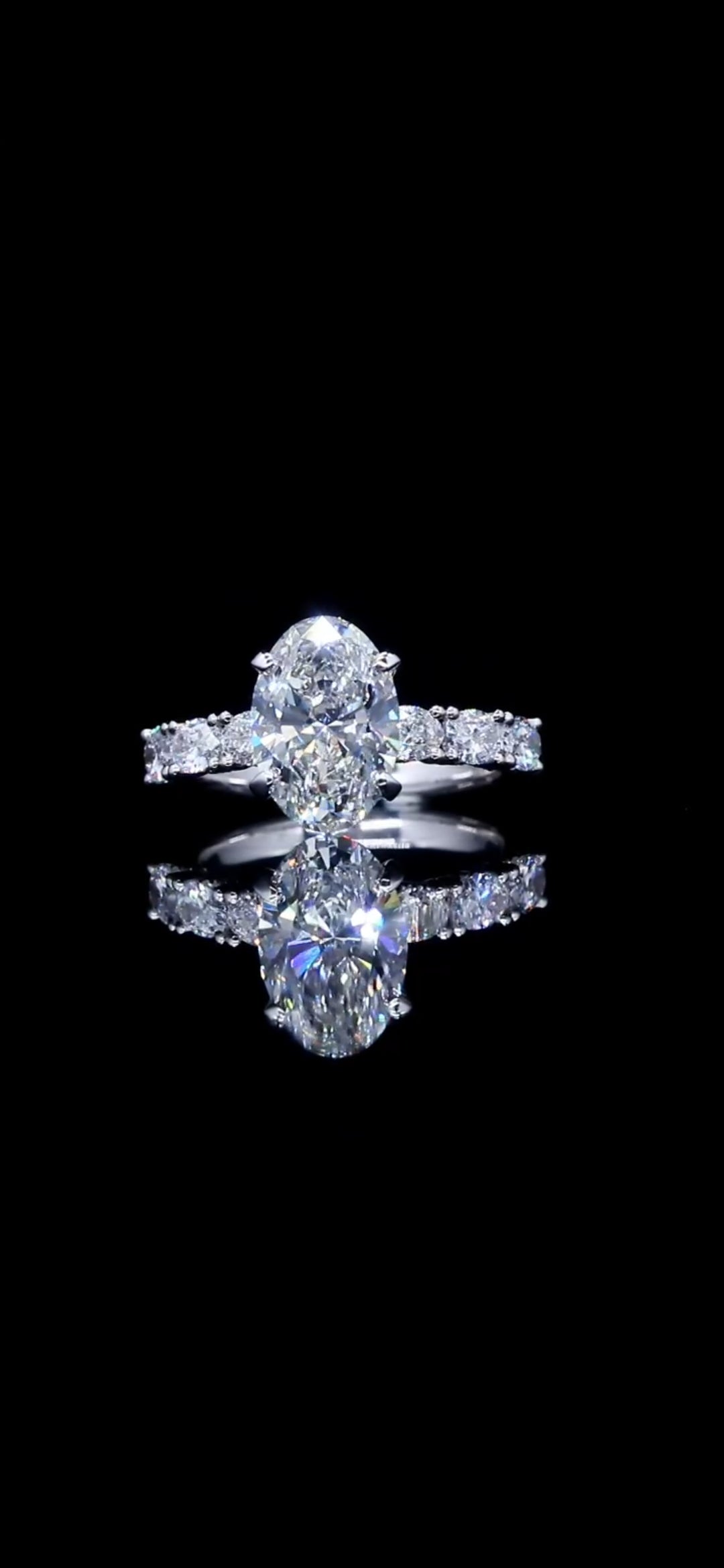 Diamond Engagement Ring "Victoria" Oval 4.24 TCW 14k Gold SIZE 6.5 Resizeable