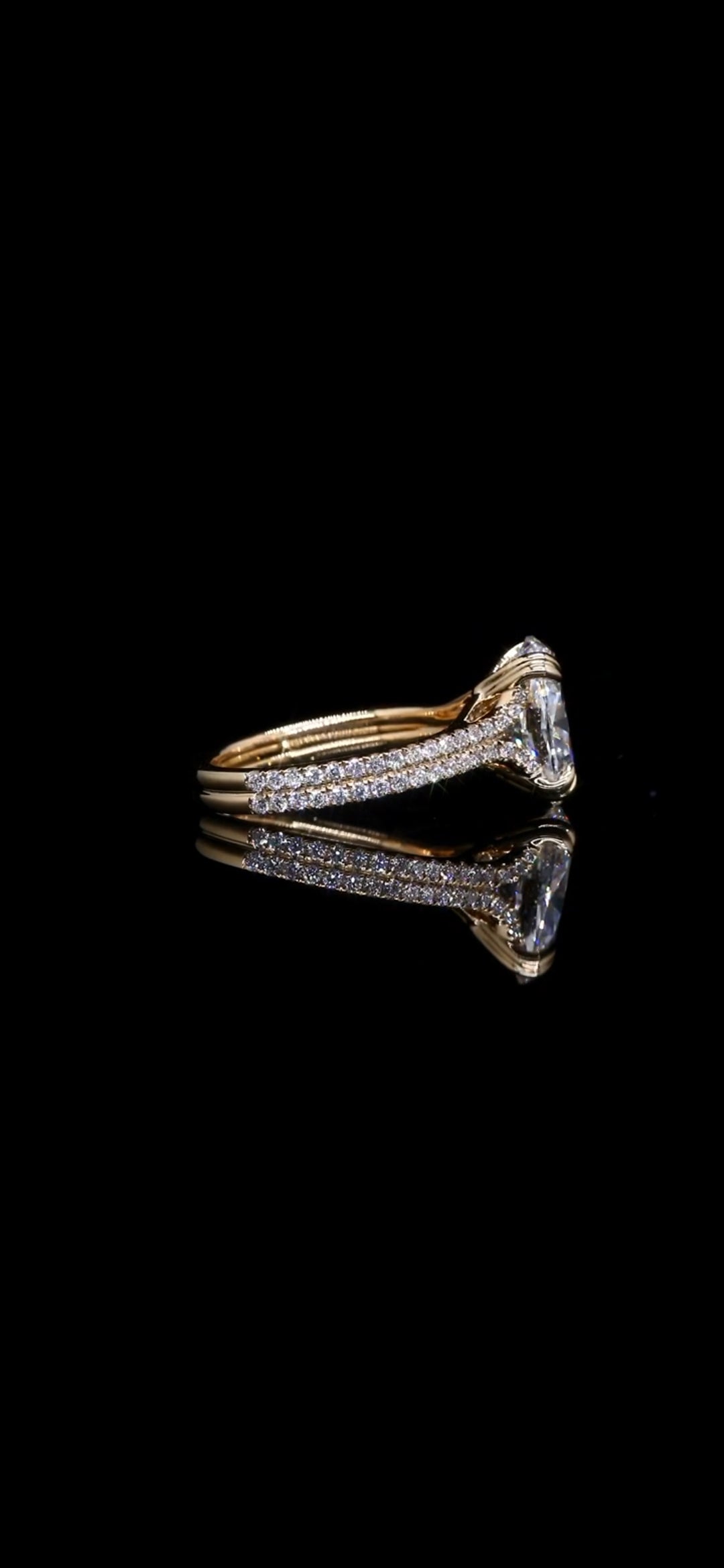 Diamond Engagement Ring Oval VVS1 E – 4.07 Total Carat Weight Custom 14K Gold "Elleanna"