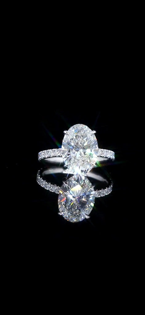 5.16 CTW Diamond Double Halo Engagement Ring – 14K White Gold