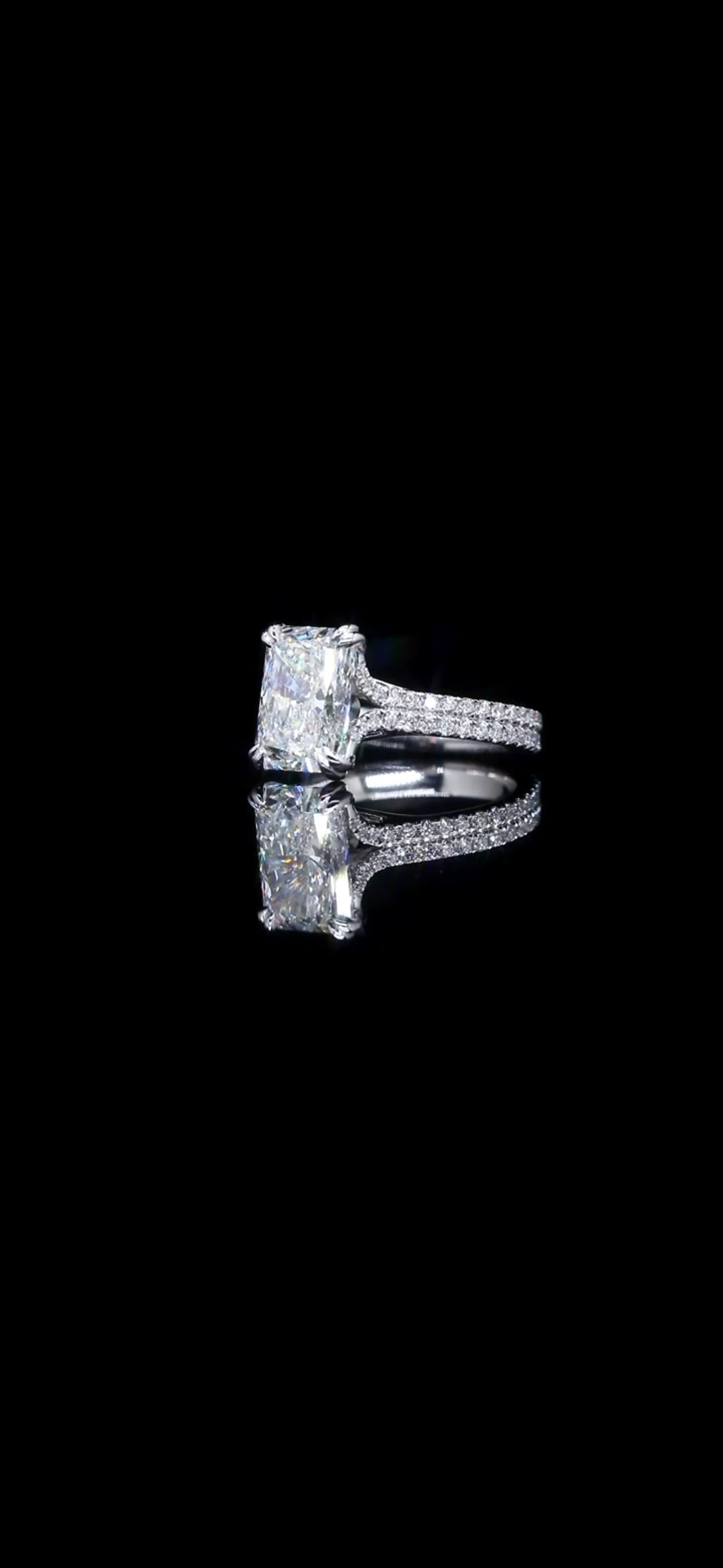 4.65 TCW Diamond Engagement Ring in 14K White Gold – IGI Certified