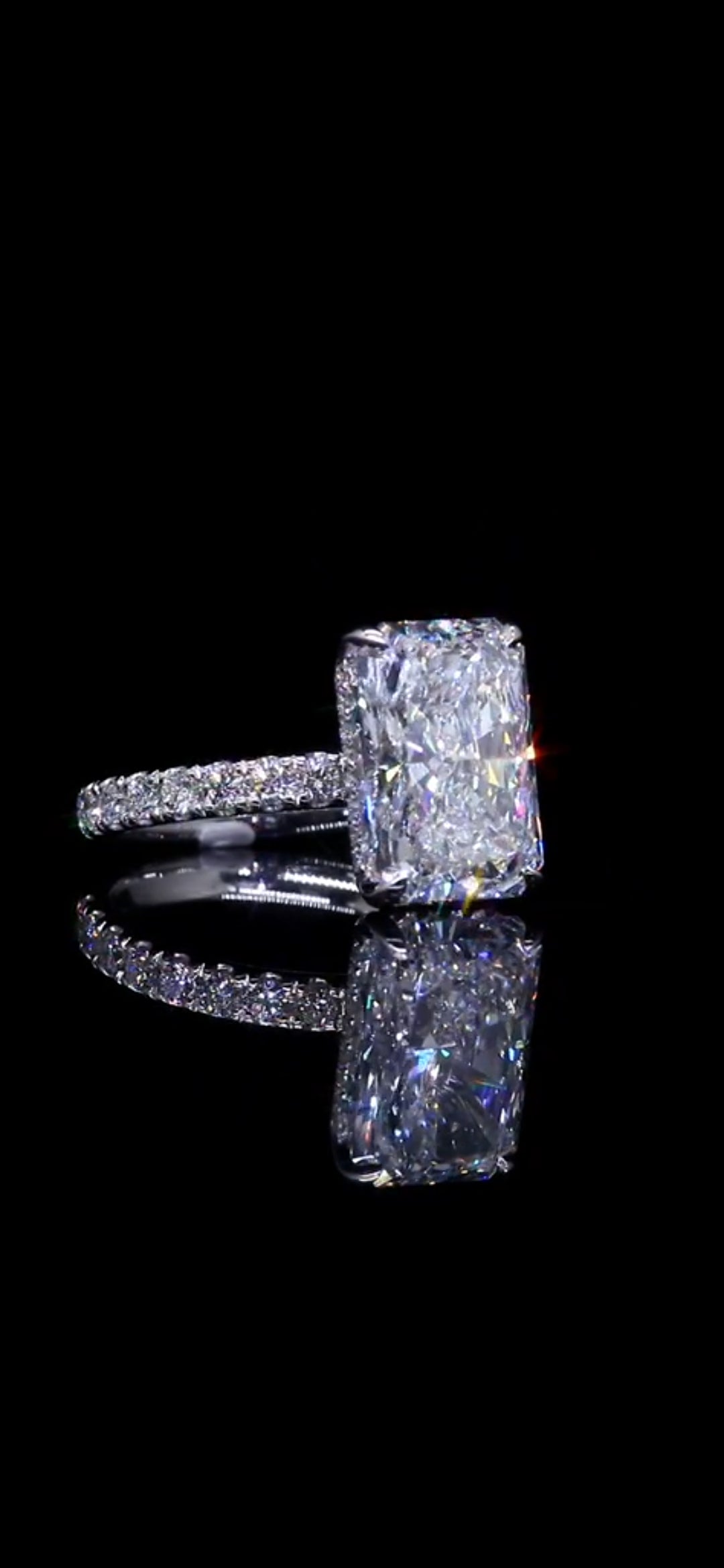 6.08 CTW Radiant Cut Lab-Grown Diamond Engagement Ring | 14K White Gold | IGI Certified (Size 6.5, Resizable)