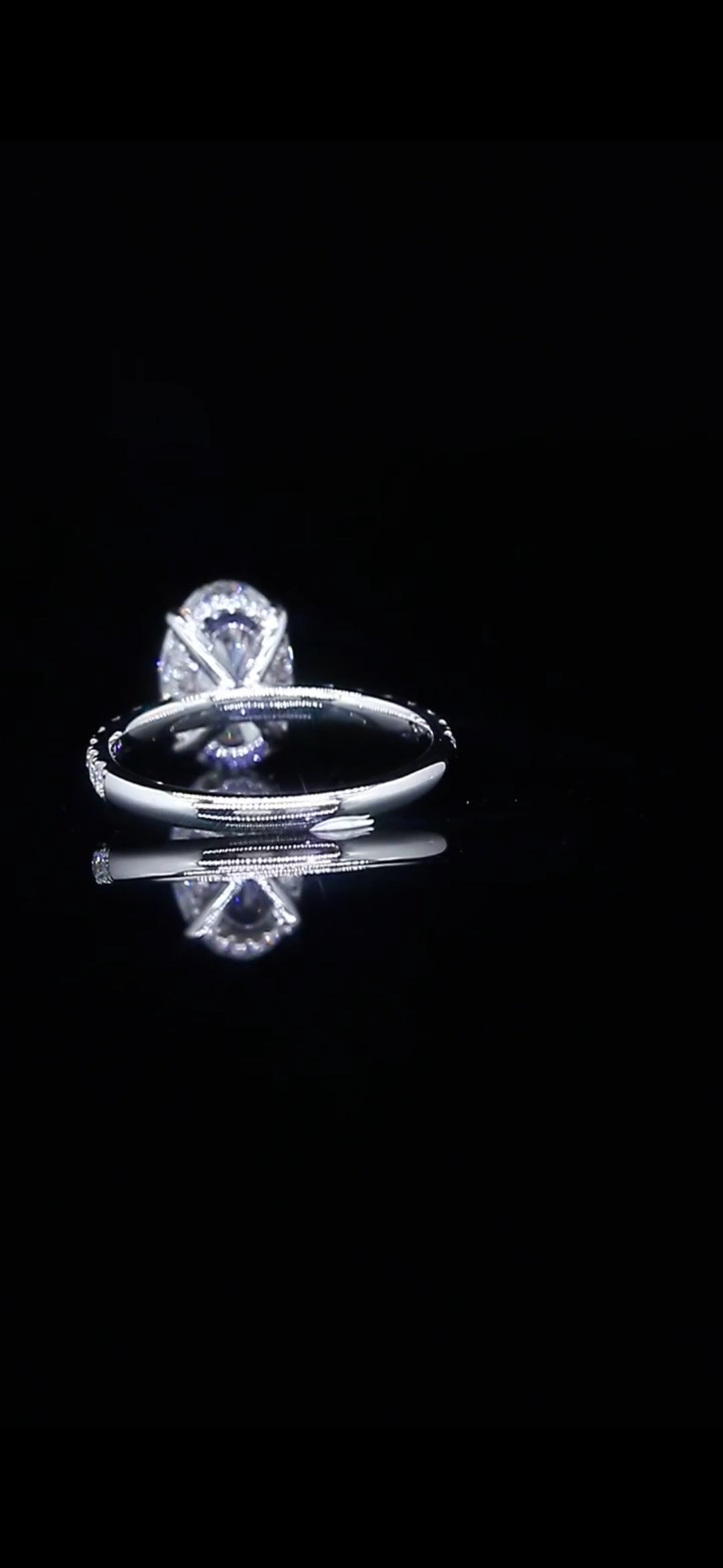 Diamond Engagement Ring 3.05 Carat Oval 14K White Gold with Hidden Halo ( Approx. 4.09 TCW)