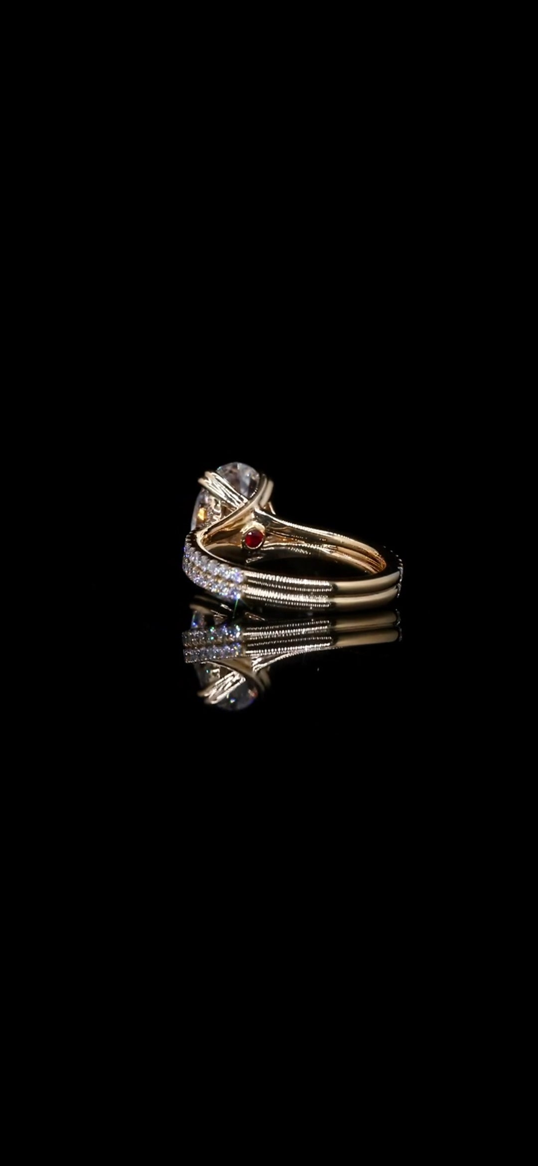 Diamond Engagement Ring Oval VVS1 E – 4.07 Total Carat Weight Custom 14K Gold "Elleanna"