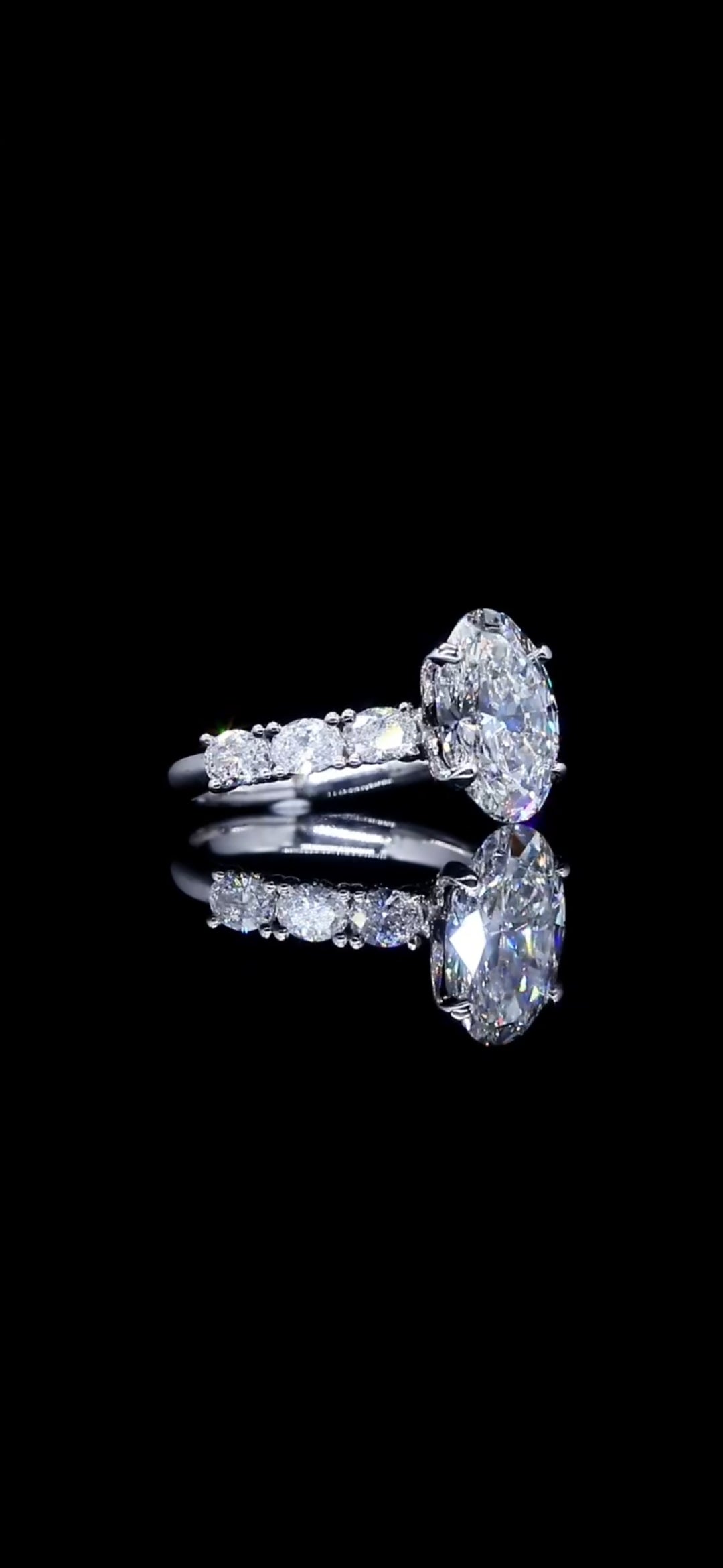Diamond Engagement Ring "Victoria" Oval 4.24 TCW 14k Gold SIZE 6.5 Resizeable