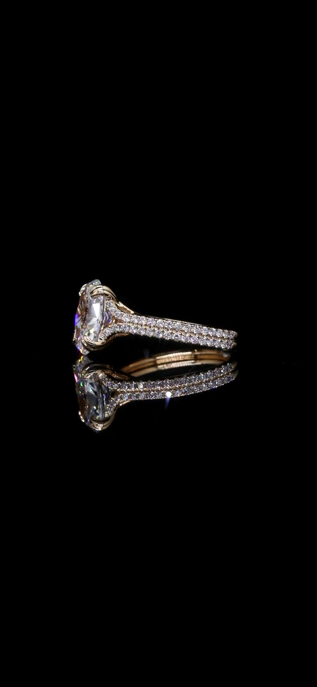 Diamond Engagement Ring Oval VVS1 E – 4.07 Total Carat Weight Custom 14K Gold "Elleanna"