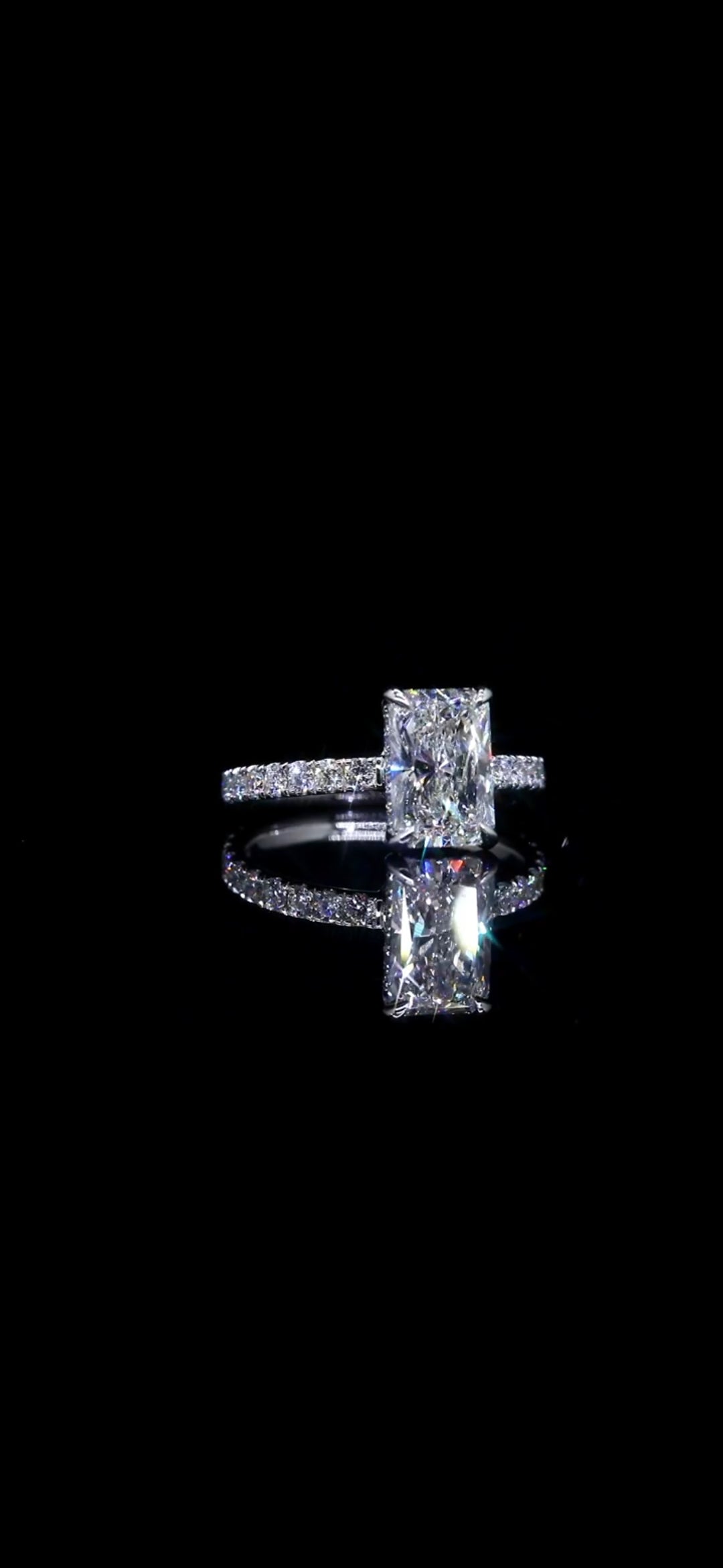 SALE Radiant "Aubrey" Elegance | 3.72 CTW Diamond Engagement Ring – 14K White Gold
