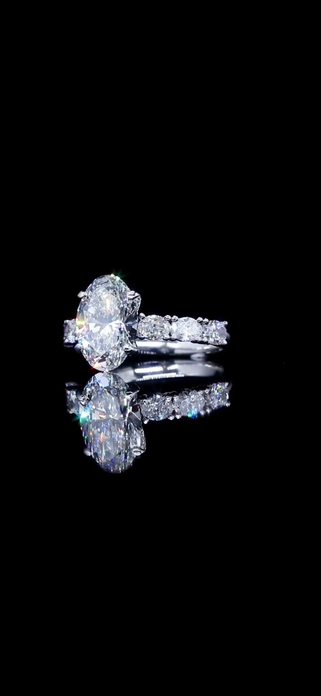 Diamond Engagement Ring "Victoria" Oval 4.24 TCW 14k Gold SIZE 6.5 Resizeable