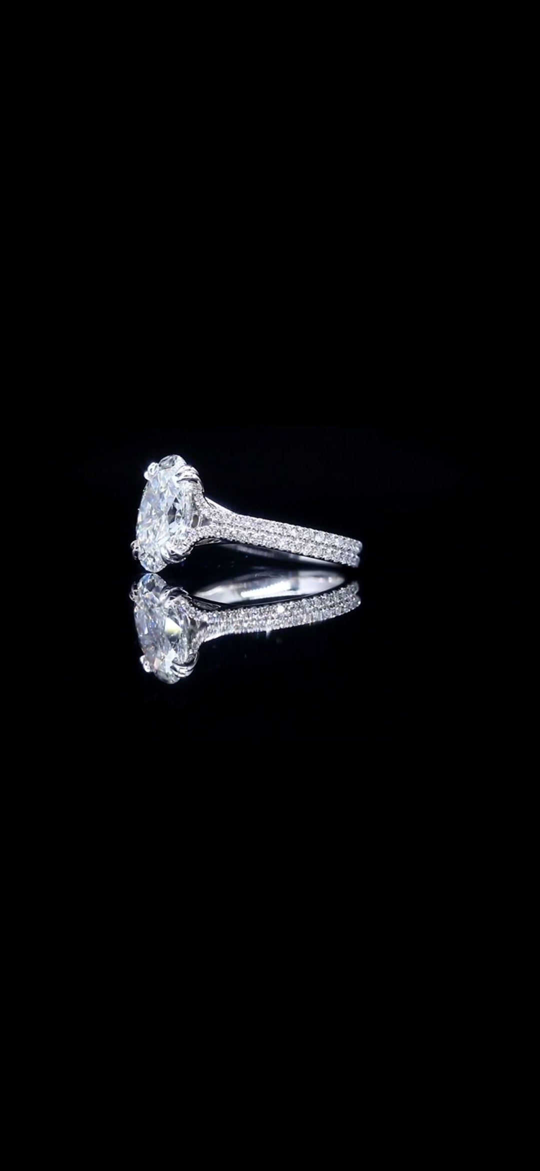 Custom Elle 4.06ct Oval Diamond Engagement Ring – 14k White Gold (Size 7.5, IGI Certified)