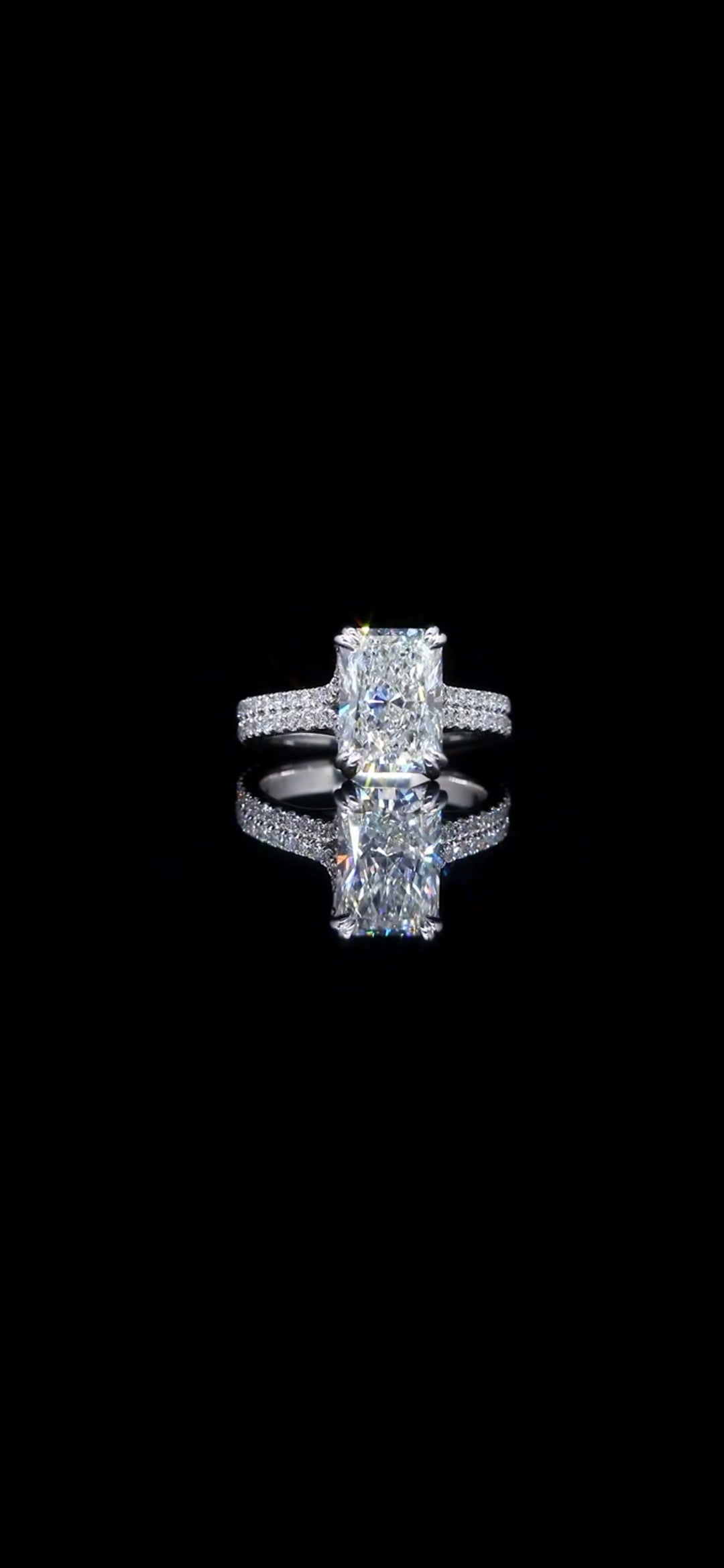 4.65 TCW Diamond Engagement Ring in 14K White Gold – IGI Certified