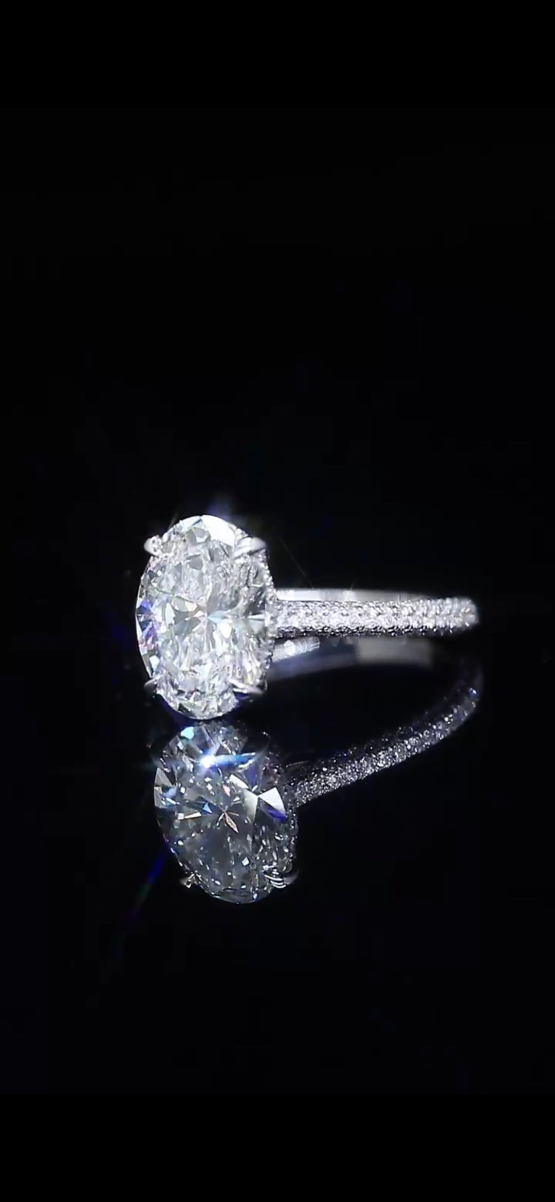 4.28 TCW Diamond Engagement Ring – 14K White Gold | Double Halo 3-Row Pavé Band