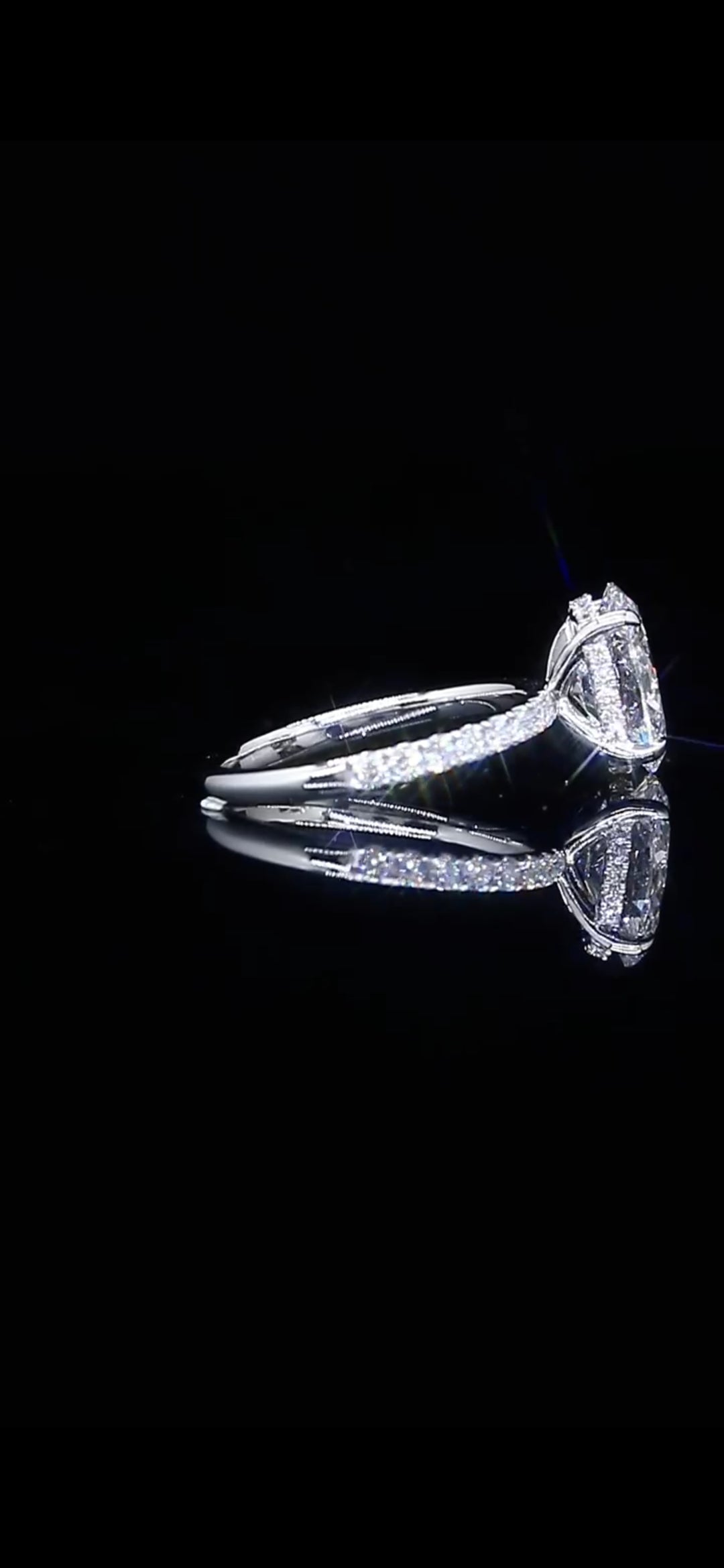 Diamond Engagement Ring 3.05 Carat Oval 14K White Gold with Hidden Halo ( Approx. 4.09 TCW)