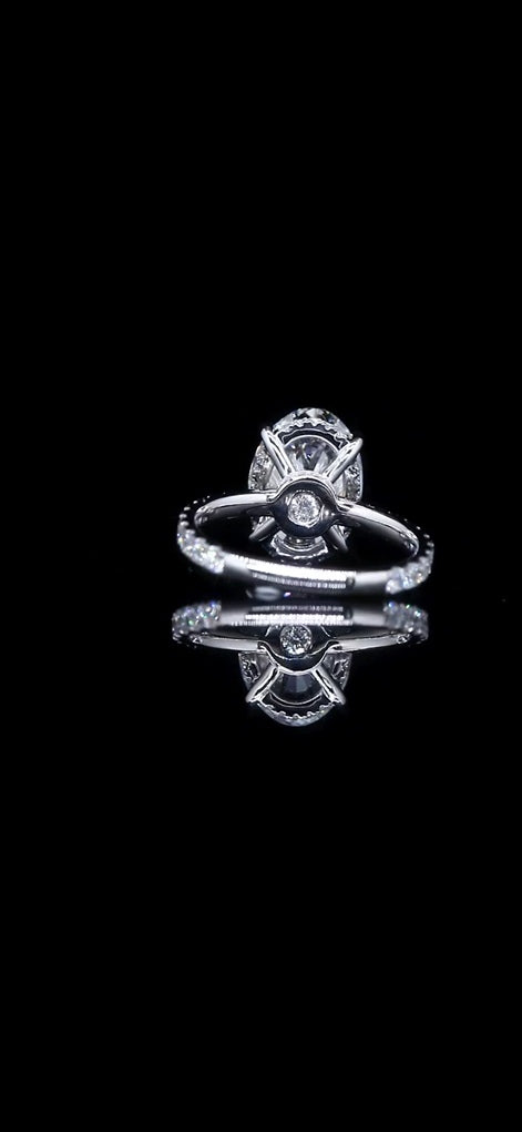 5.16 CTW Diamond Double Halo Engagement Ring – 14K White Gold