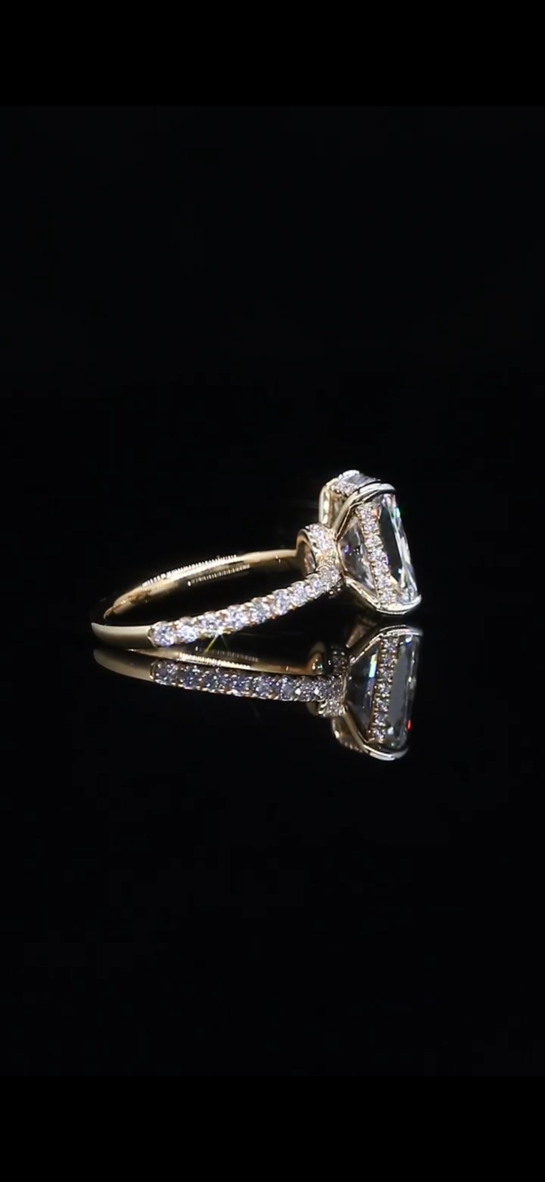 Radiant Cut Diamond "Aubrey" Engagement Ring – 4.29 TCW | 14K Yellow Gold