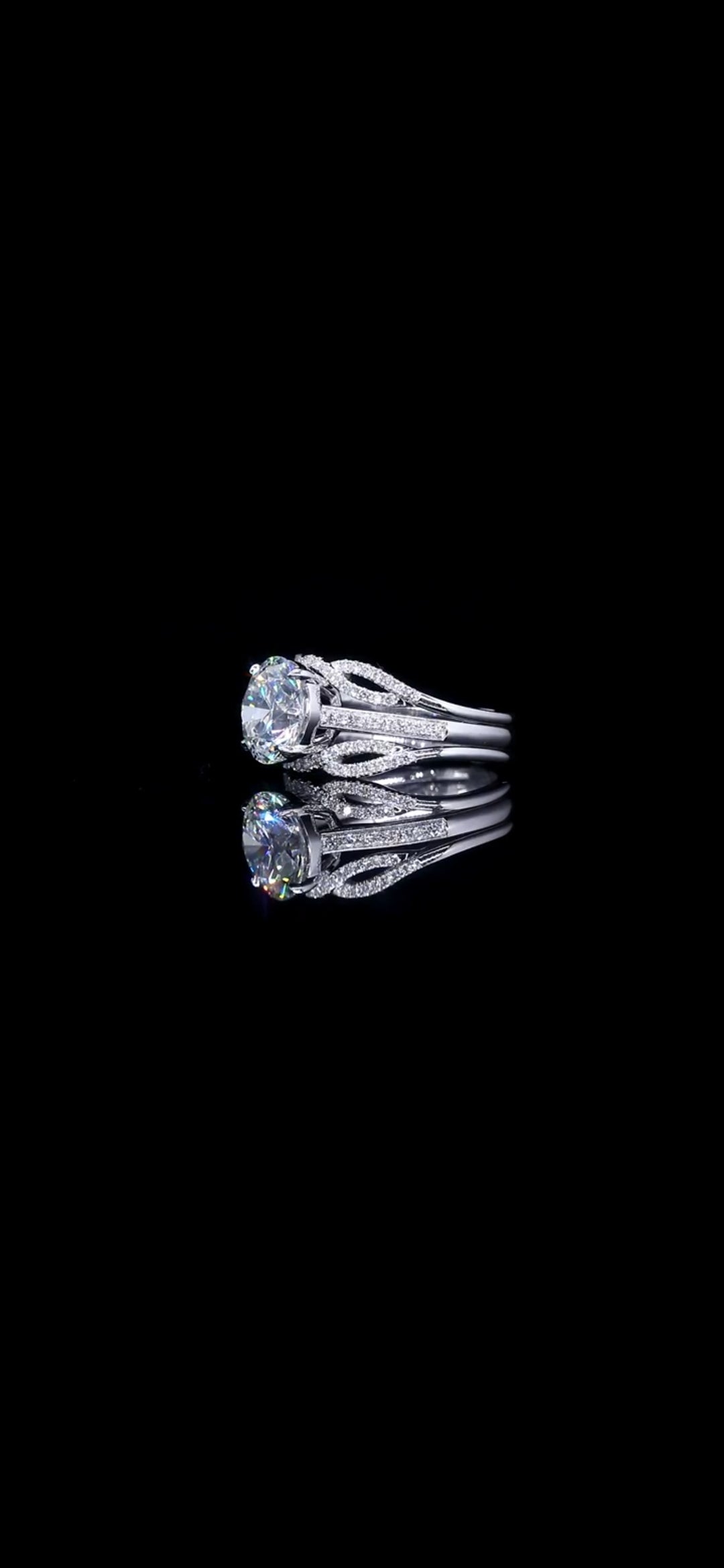 4.25 TCW, 3.02ct Round VVS2 Diamond Engagement Ring & Enhancer Set – 14k White Gold
