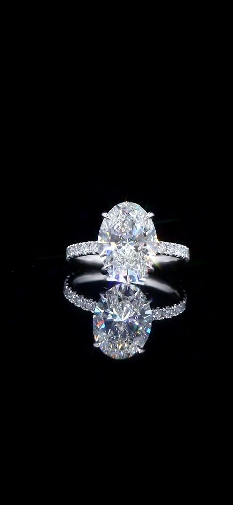 5.16 CTW Diamond Double Halo Engagement Ring – 14K White Gold