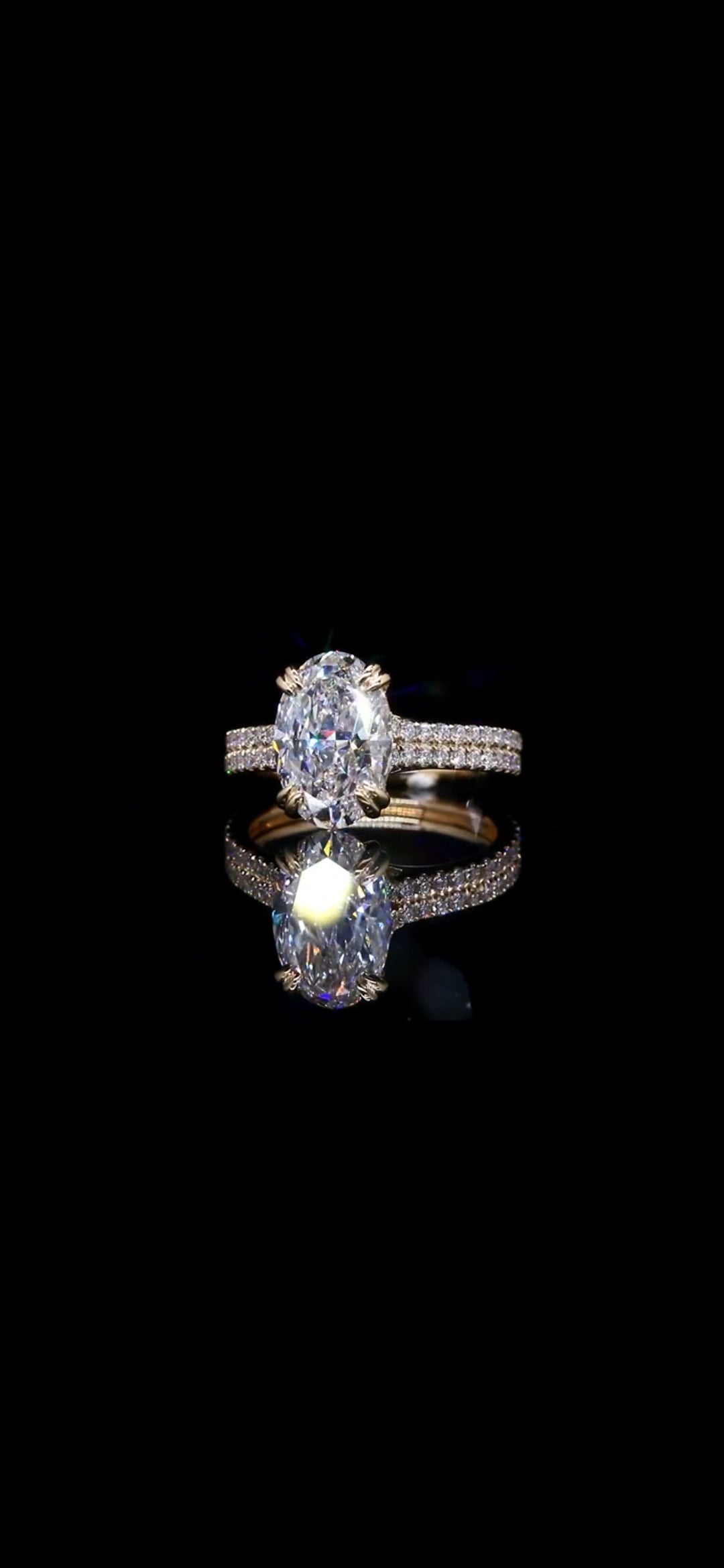 Diamond Engagement Ring Oval VVS1 E – 4.07 Total Carat Weight Custom 14K Gold "Elleanna"