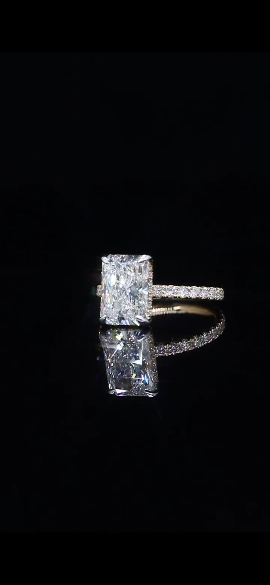 Radiant Cut Diamond "Aubrey" Engagement Ring – 4.29 TCW | 14K Yellow Gold