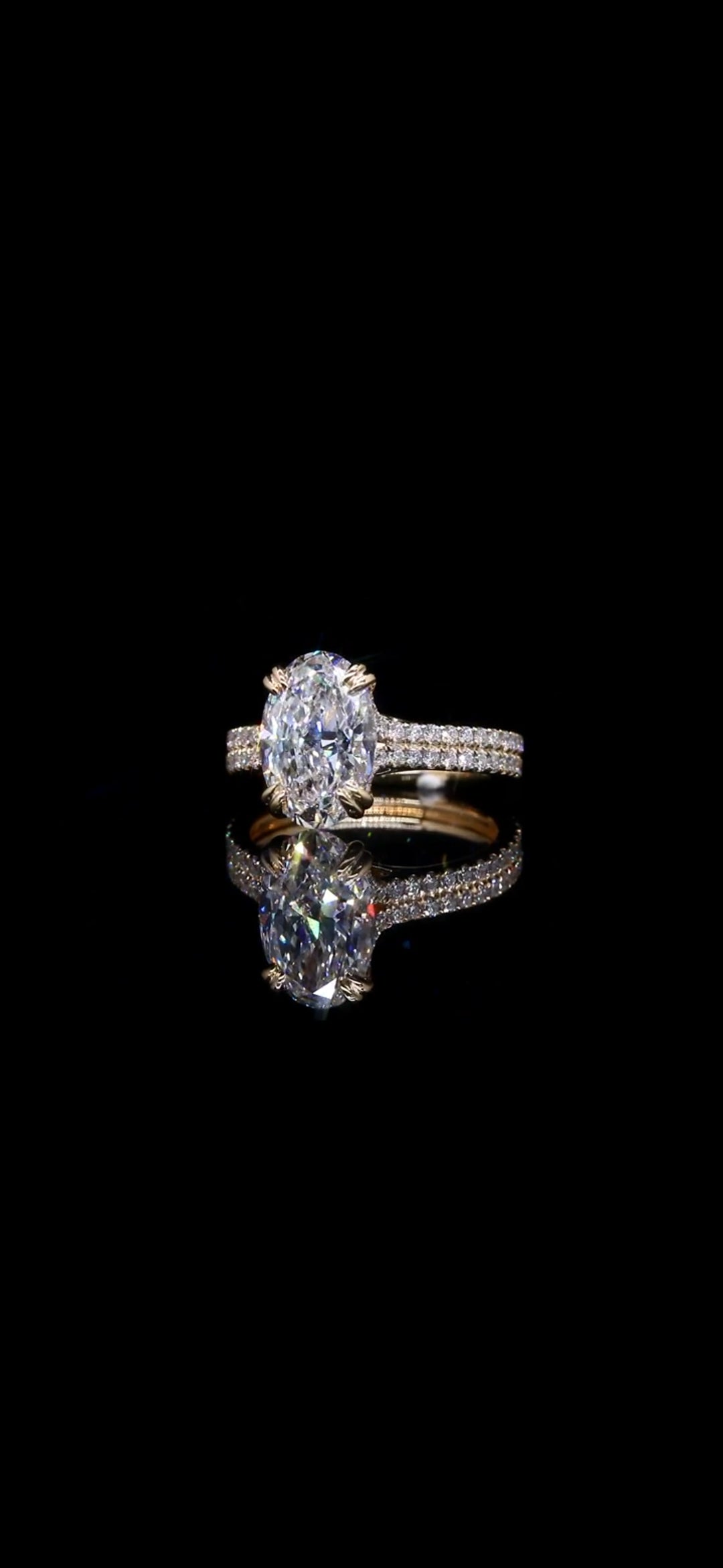 Diamond Engagement Ring Oval VVS1 E – 4.07 Total Carat Weight Custom 14K Gold "Elleanna"