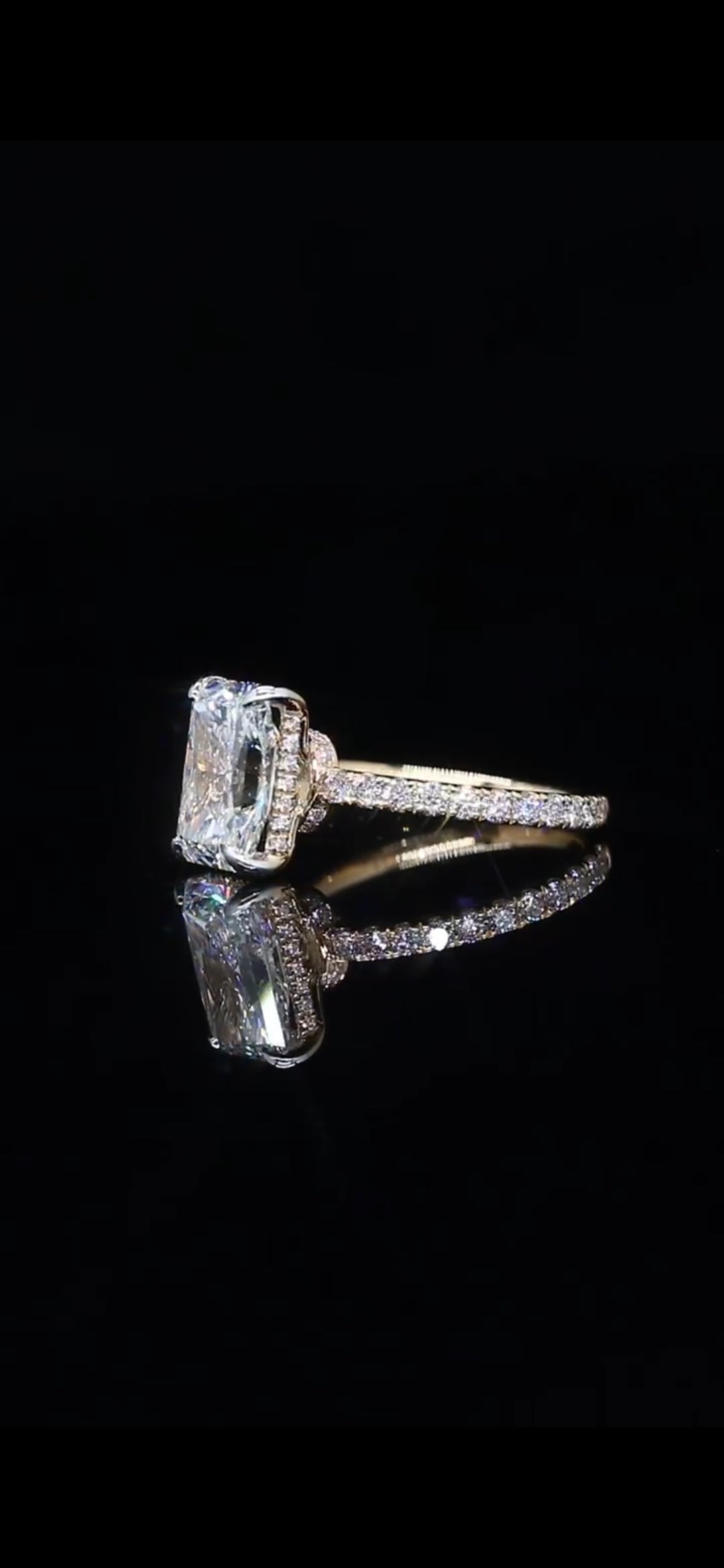 Radiant Cut Diamond "Aubrey" Engagement Ring – 4.29 TCW | 14K Yellow Gold