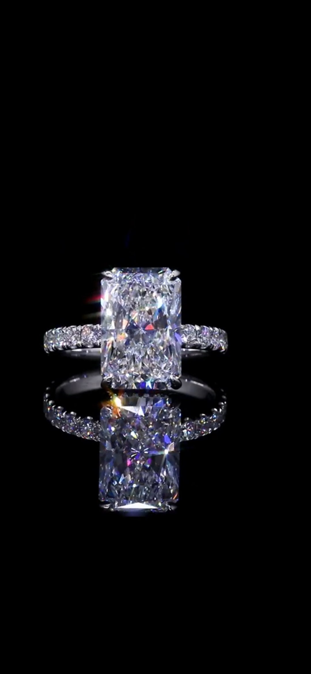 6.08 CTW Radiant Cut Lab-Grown Diamond Engagement Ring | 14K White Gold | IGI Certified (Size 6.5, Resizable)