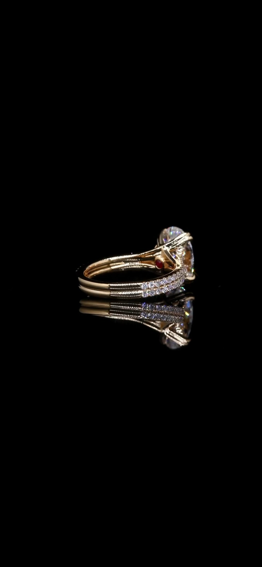 Diamond Engagement Ring Oval VVS1 E – 4.07 Total Carat Weight Custom 14K Gold "Elleanna"