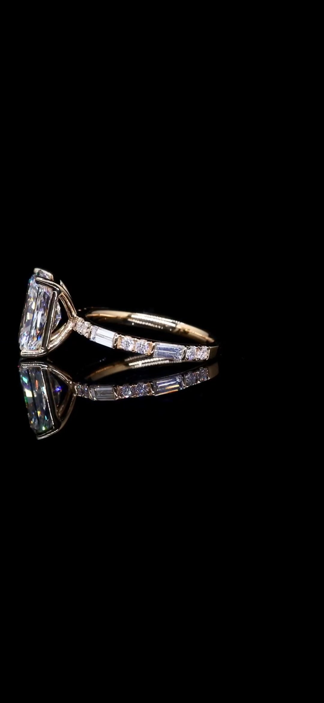 Diamond Engagement Ring "Jeanie" 4.15 TCW Radiant 14K Yellow Gold IGI CERTIFED Custom Made