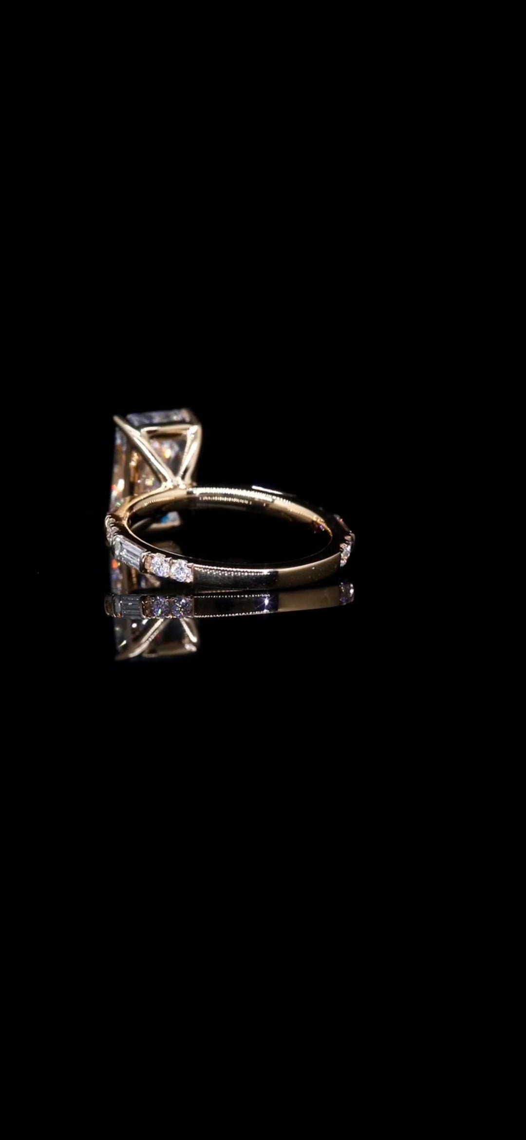 Diamond Engagement Ring "Jeanie" 4.15 TCW Radiant 14K Yellow Gold IGI CERTIFED Custom Made
