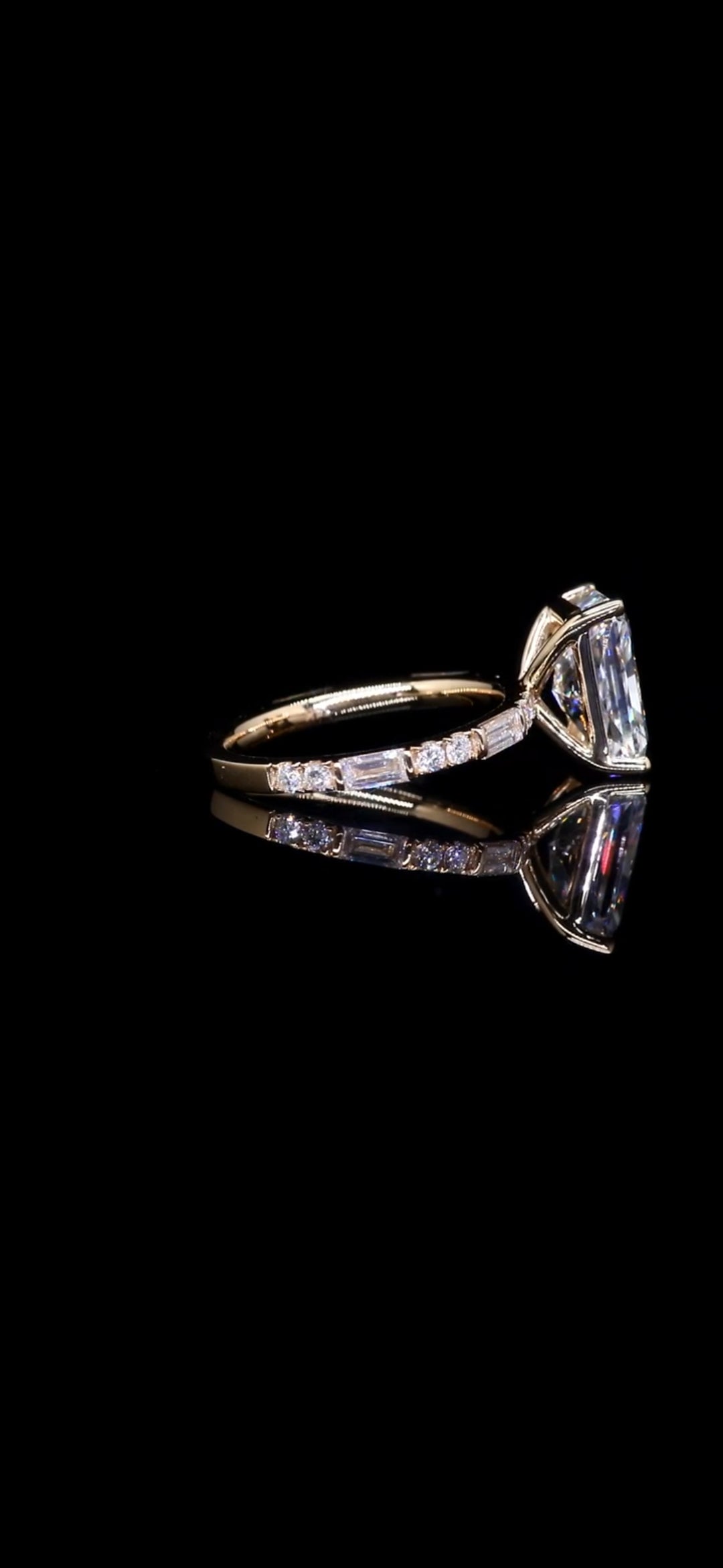 Diamond Engagement Ring "Jeanie" 4.15 TCW Radiant 14K Yellow Gold IGI CERTIFED Custom Made