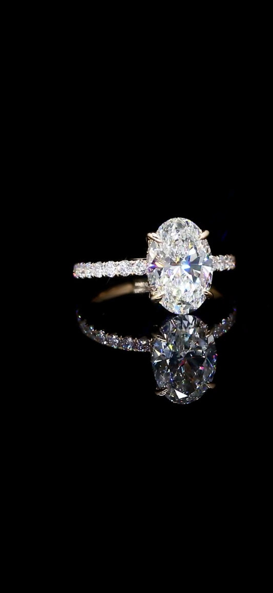 Diamond Engagement Ring New Oval "Aubrey" 4.24 TCW IGI CERTIFED 14k Gold VS1 F