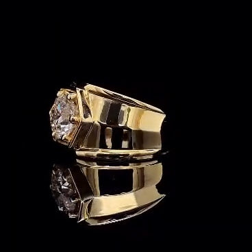 14K Gold Men’s 3.01 CT Lab-Grown Diamond Ring — IGI Certified