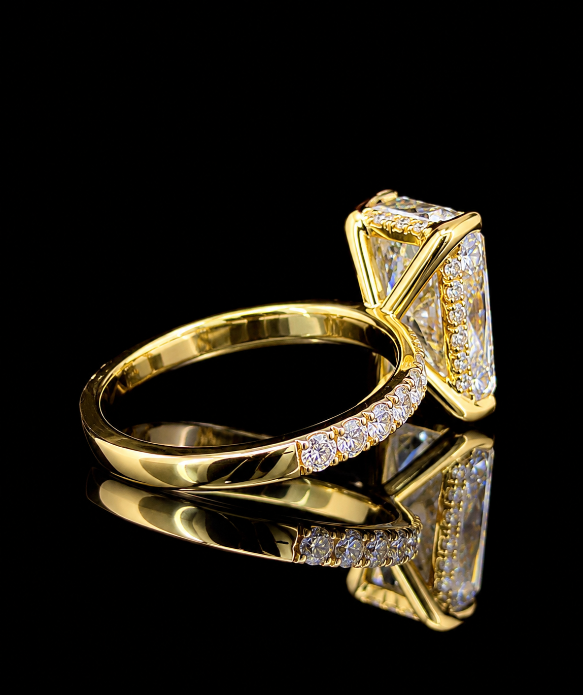 6.02 TCW Radiant Lab-Grown Diamond Engagement Ring | 5.02 CT E VS1 | 14K Gold | IGI Certified