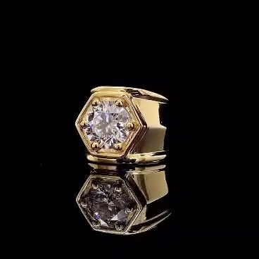 14K Gold Men’s 3.01 CT Lab-Grown Diamond Ring — IGI Certified