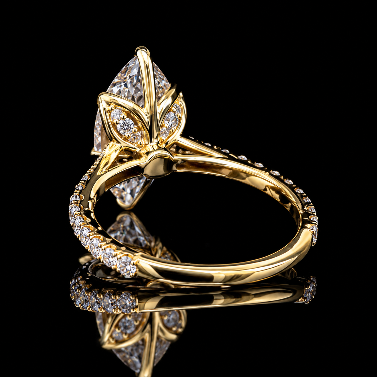 4.24 TCW Marquise Lab-Grown Diamond Engagement Ring – 14K Gold | IGI Certified