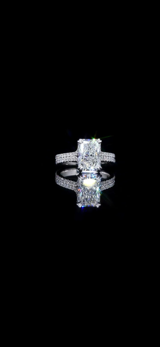 4.65 TCW Diamond Engagement Ring in 14K White Gold – IGI Certified
