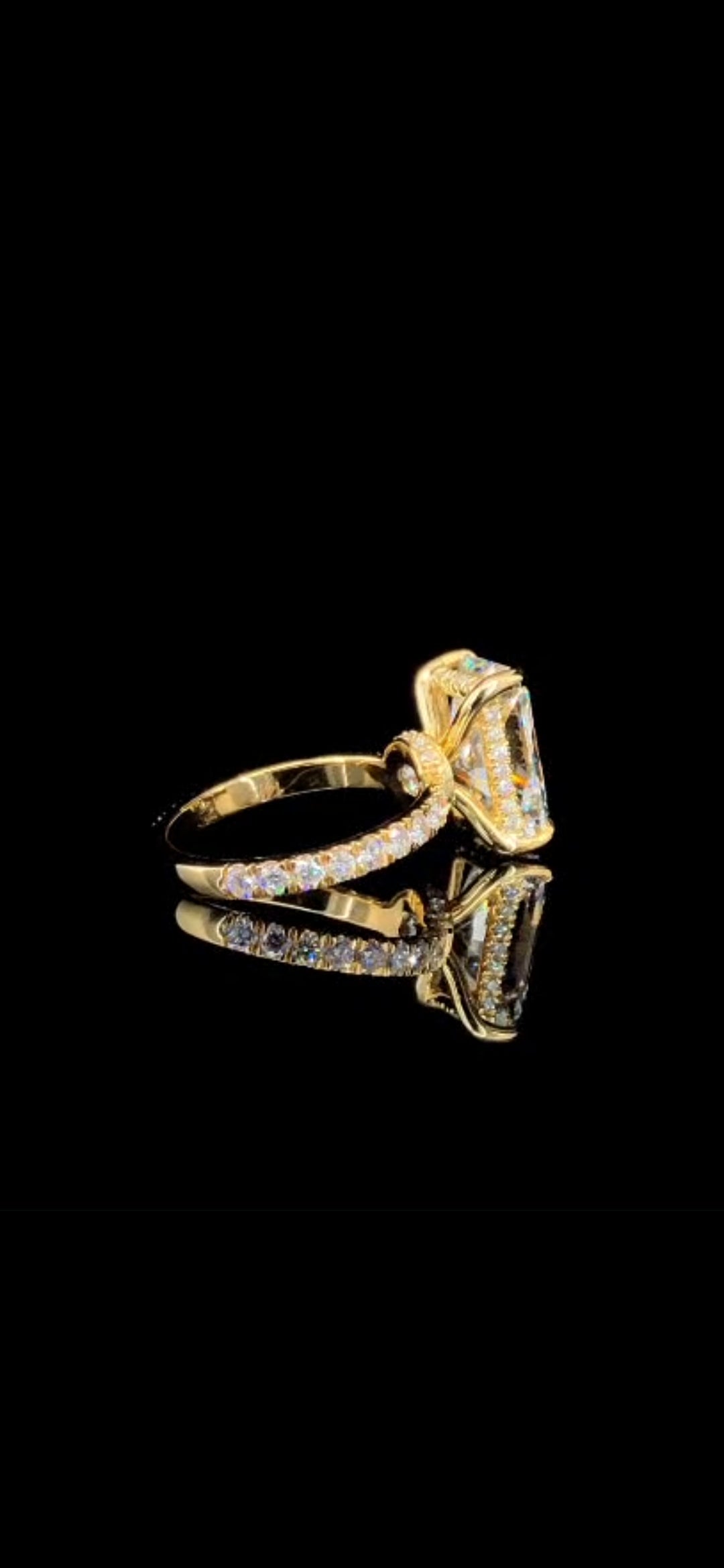Lab Diamond Engagement Ring  Radiant 6.35 CT VS1 E 14k Gold