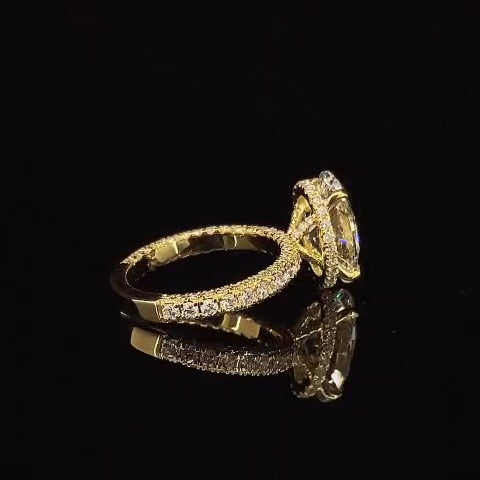 4.10 TCW OVAL BRILLIANT LAB GROWN DIAMOND ENGAGEMENT RING – 14K YELLOW GOLD