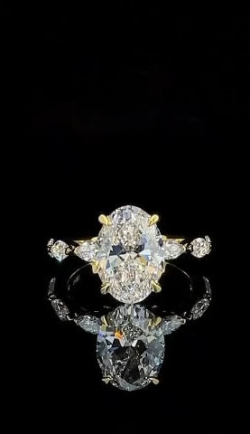 4.00 CT Oval Lab-Grown Diamond Engagement Ring – 5.10 TCW