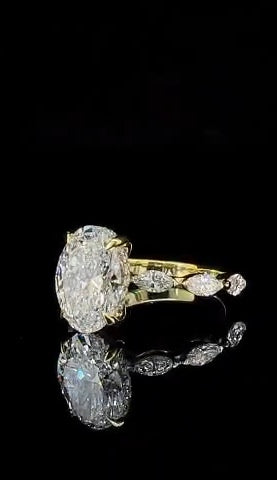 4.00 CT Oval Lab-Grown Diamond Engagement Ring – 5.10 TCW