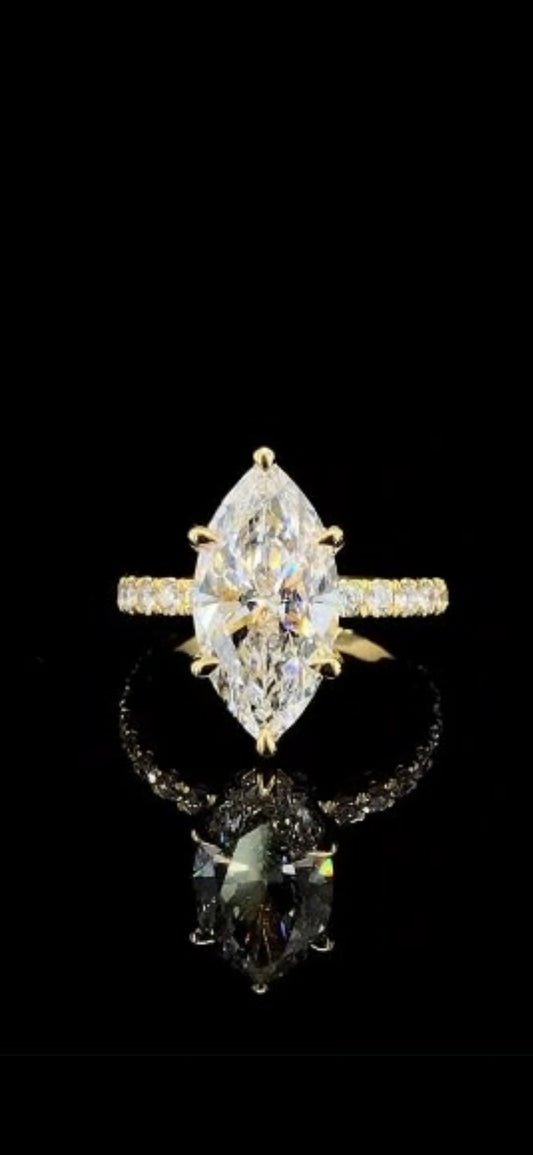 3.53 Carat Center 4.53 TCW  VS1 | E Color | IGI Certified | 14K Gold