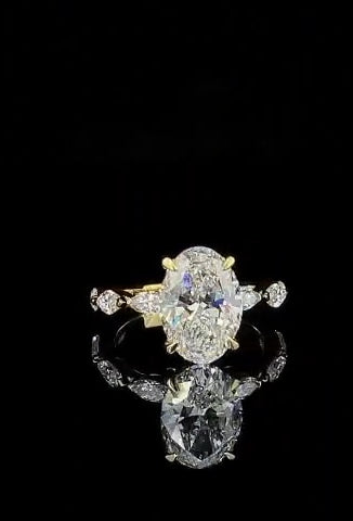 4.00 CT Oval Lab-Grown Diamond Engagement Ring – 5.10 TCW