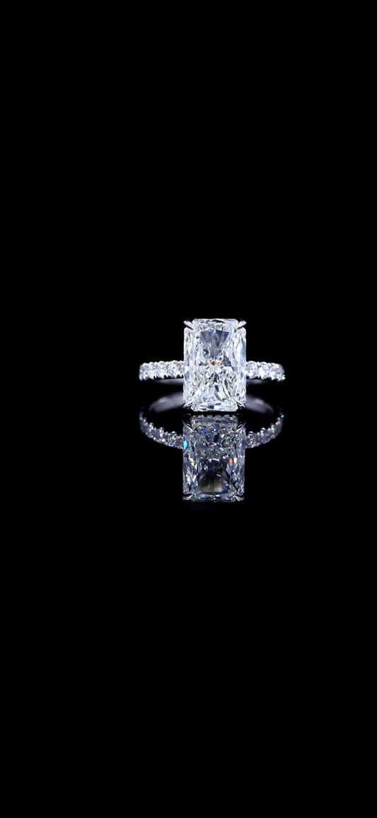 Diamond Engagement Ring Radiant 6.08CT VS1 E 14k Gold New IGI CERTIFED