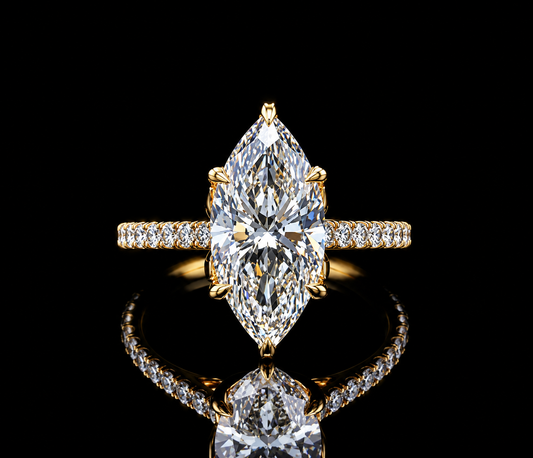 4.24 TCW Marquise Lab-Grown Diamond Engagement Ring – 14K Gold | IGI Certified